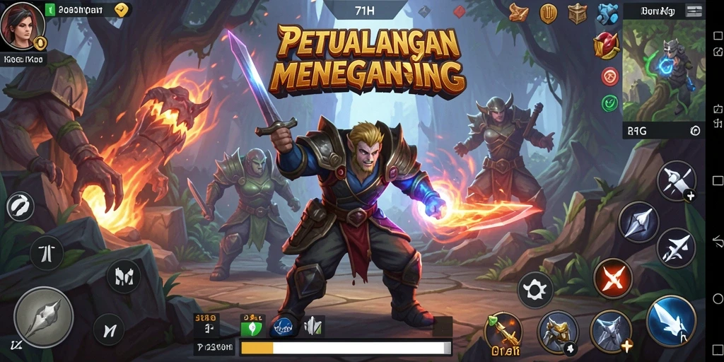 Tampilan gameplay epik di dunia RPG 71H.