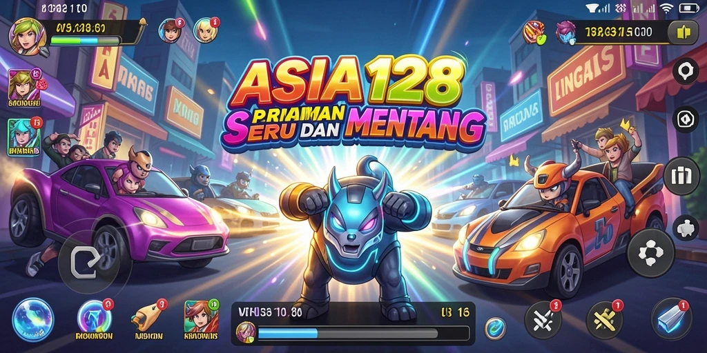 Screenshot utama ASIA128 menampilkan aksi gameplay yang dinamis dan menantang.