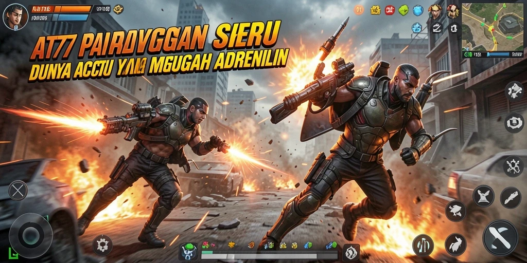 Screenshot AT777 menampilkan aksi pertarungan yang mendebarkan dalam game Action.