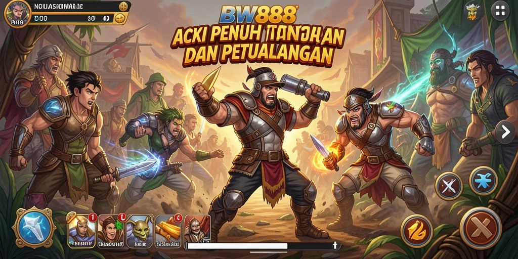 Tampilan gameplay BW888 dengan pertarungan seru dan grafis menakjubkan.