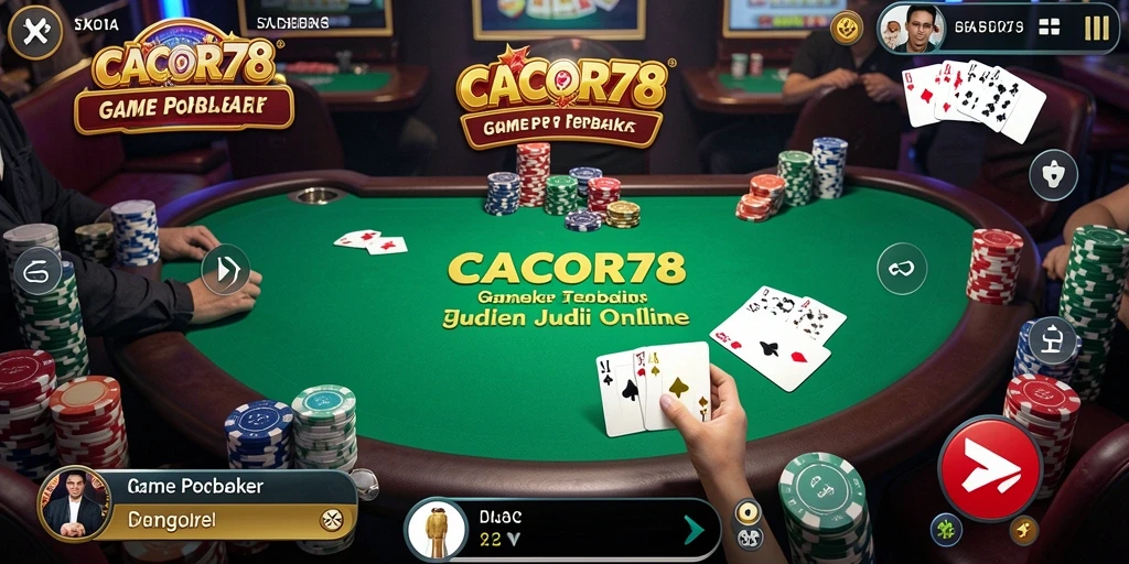 Tangkapan layar menunjukkan aksi seru dalam permainan Poker.