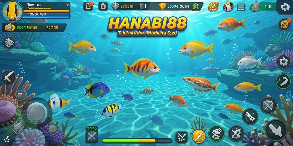Tangkapan layar gameplay Tembak Ikan HANABI88 yang mengasyikkan.