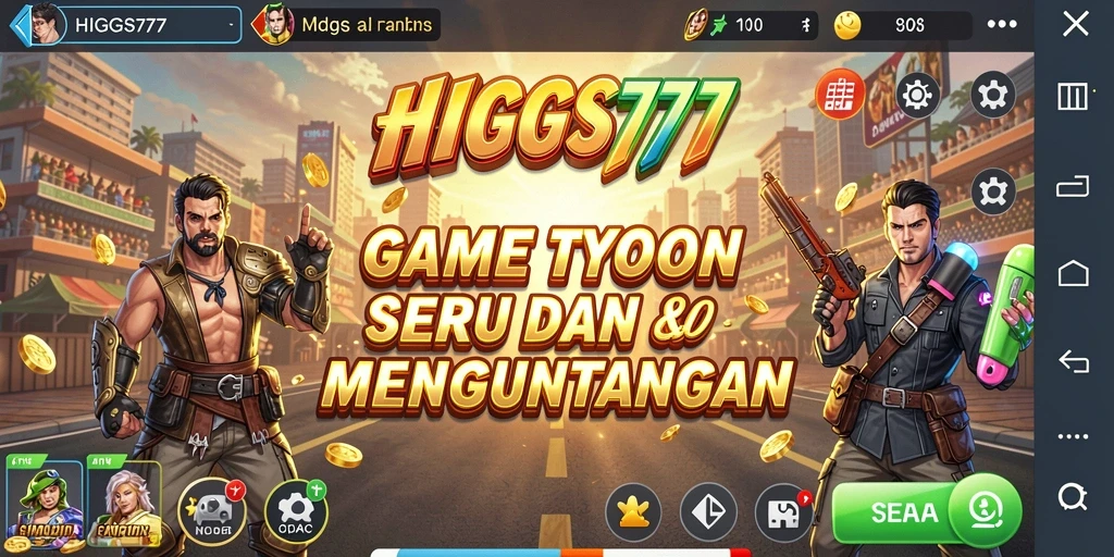 Gameplay menarik HIGGS777 dengan elemen Tycoon yang seru.
