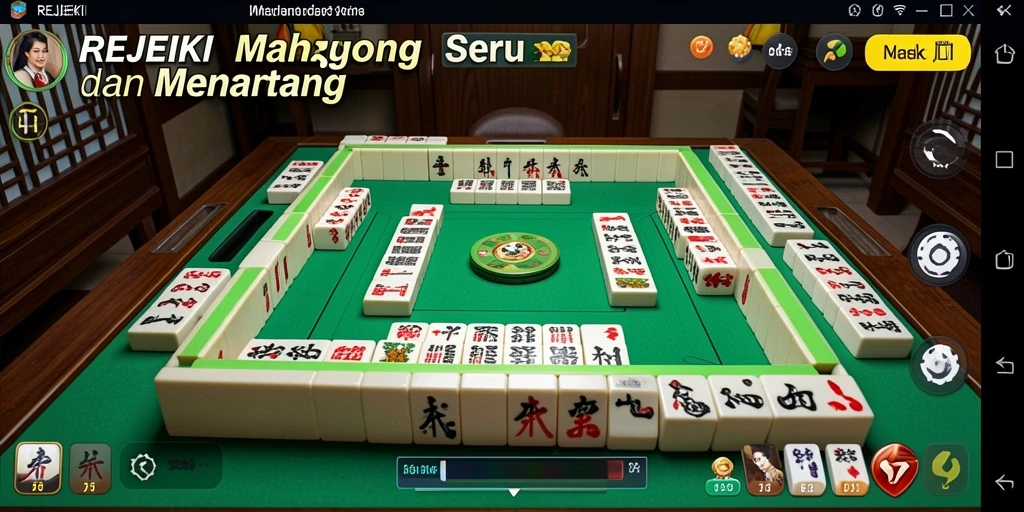Tampilan screenshot game REJEKI yang menunjukkan gameplay Mahjong yang seru.