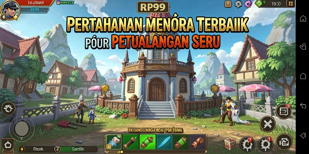 Tampilan gameplay RP99 dengan pertahanan dan musuh yang memukau.