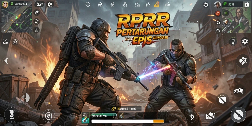 Tangkapan layar menampilkan aksi gameplay FPS yang seru dan mendebarkan.