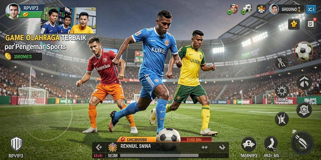 Screenshot gameplay RPVIP3 menampilkan aksi seru dalam pertandingan olahraga.