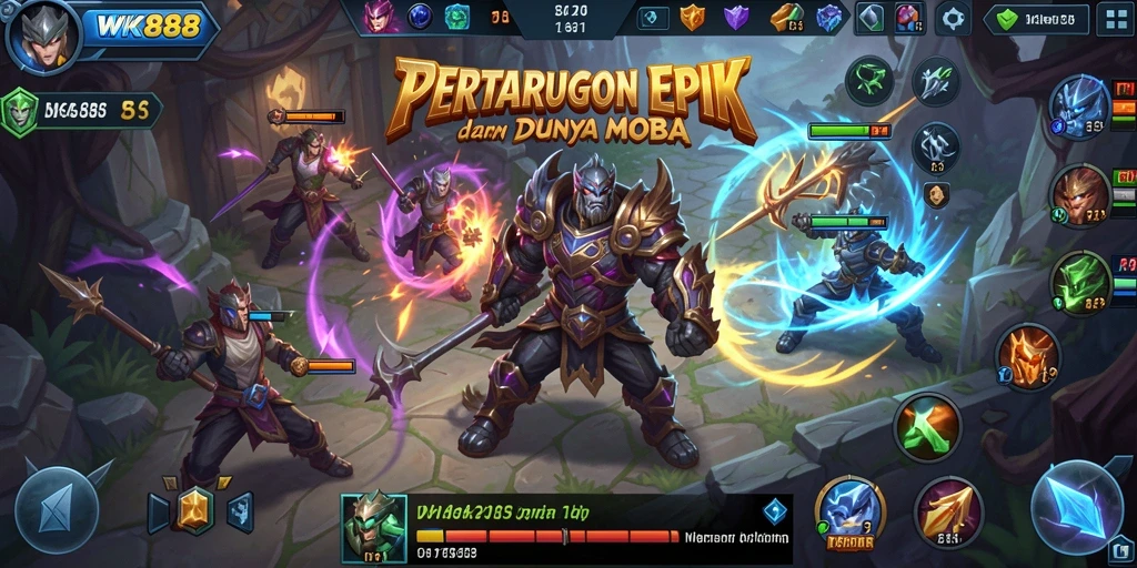 Tampilan gameplay seru dengan strategi tim dalam WK888.