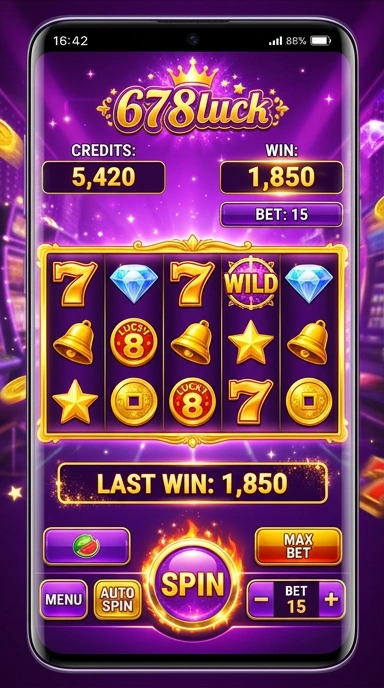 Tampilan antarmuka utama aplikasi 678luck.